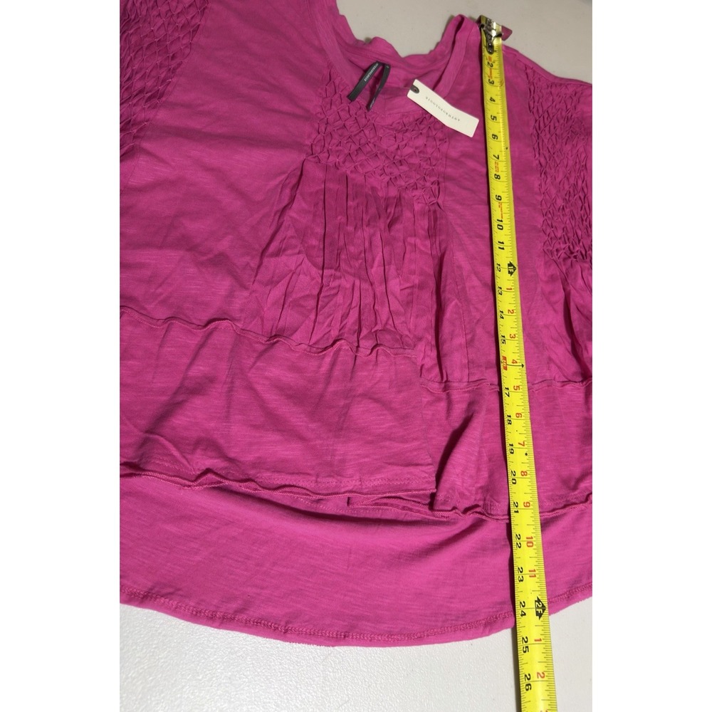 NWT Women's Anthropologie Smocked Flowy Peasant Top Hot Pink Small - Picture 5 of 9